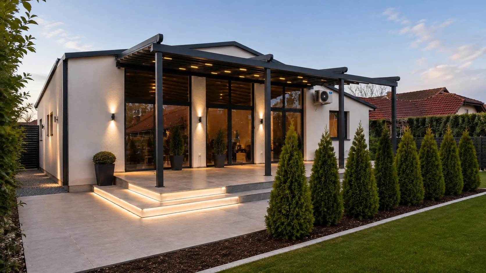 Privatno dvorište — Pergola po meri · miran vrtni ambijent